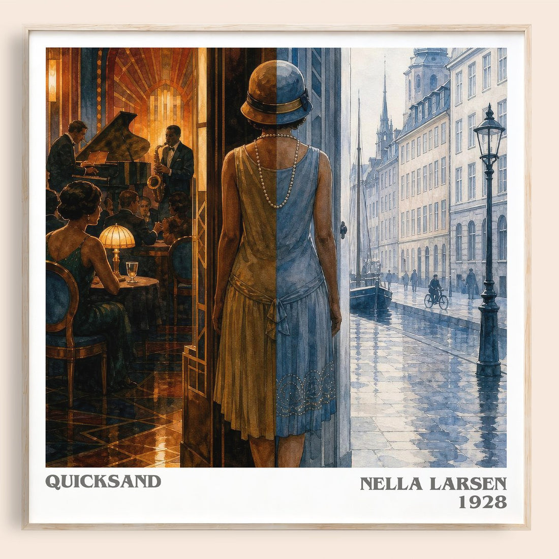 Quicksand literary book poster by Nella Larsen – framed literary art print