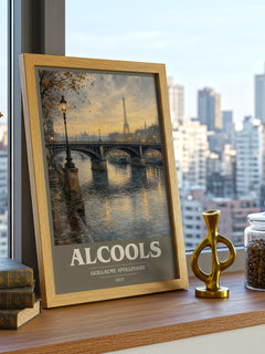 Alcools book cover print framed by window – literary home decor