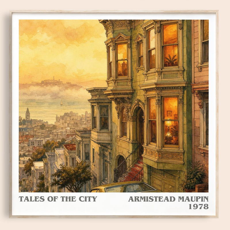 Tales of the City literary book poster by Armistead Maupin – framed literary art print