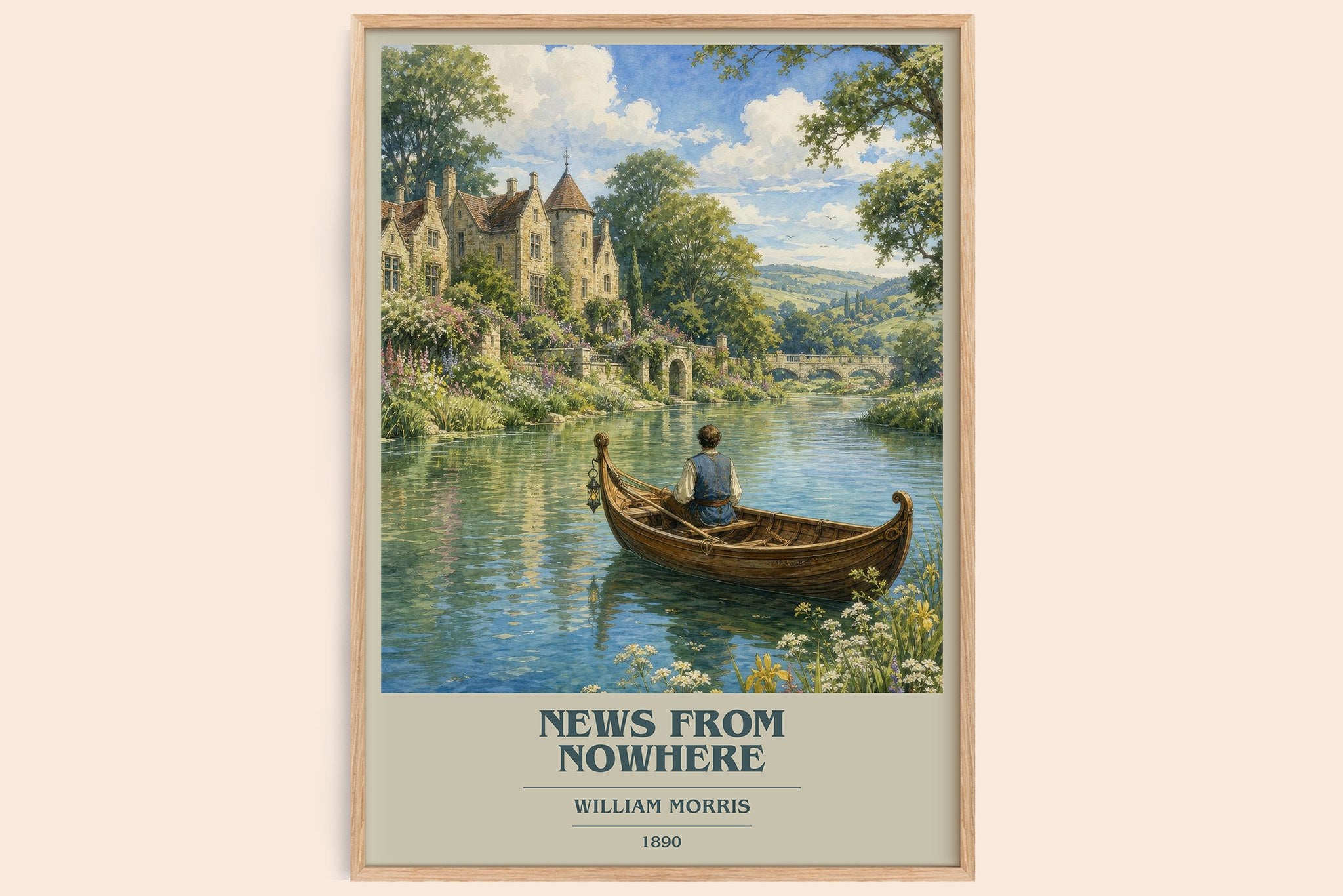 News from Nowhere Book Cover Poster by William Morris