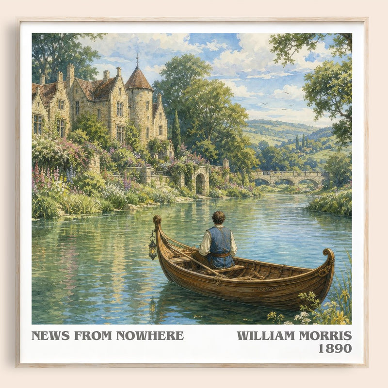 News from Nowhere literary book poster by William Morris – framed literary art print