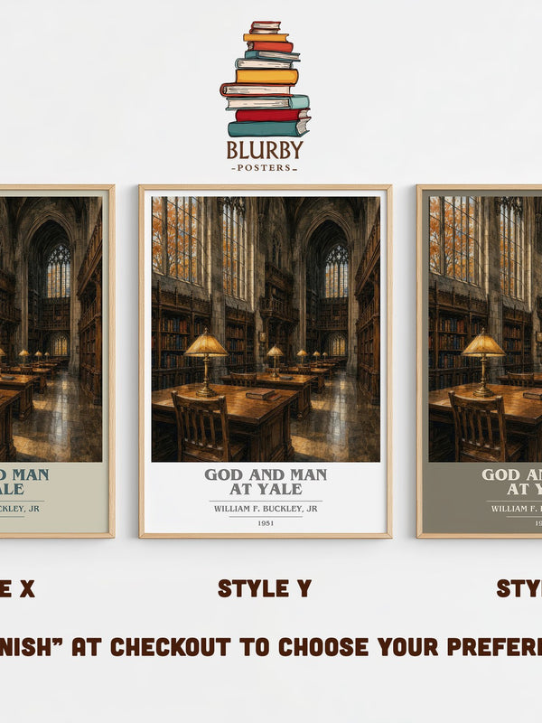 God and Man at Yale book cover print in frame leaning in hallway – non fiction wall art