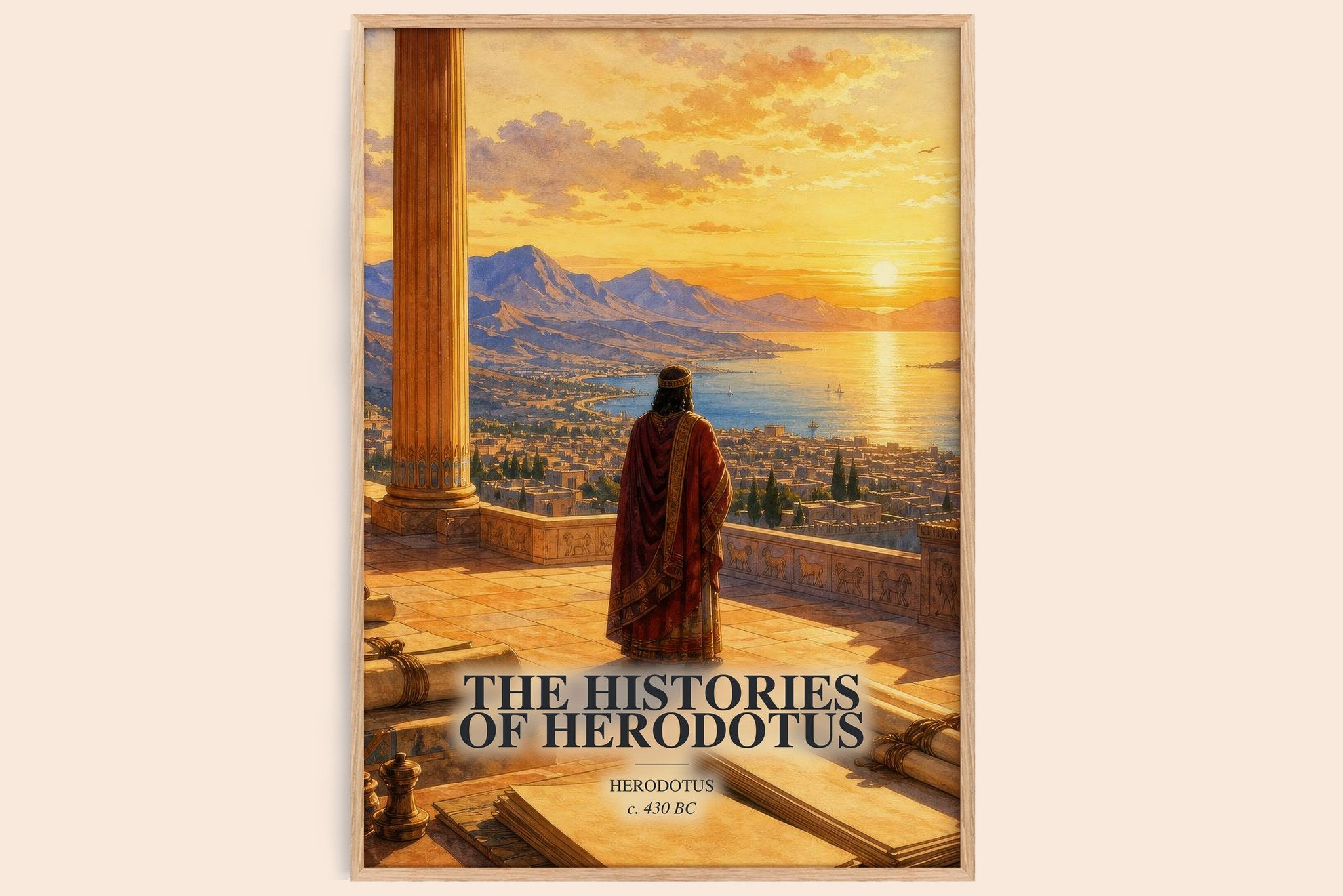 The Histories of Herodotus Book Watercolour Illustration by Herodotus