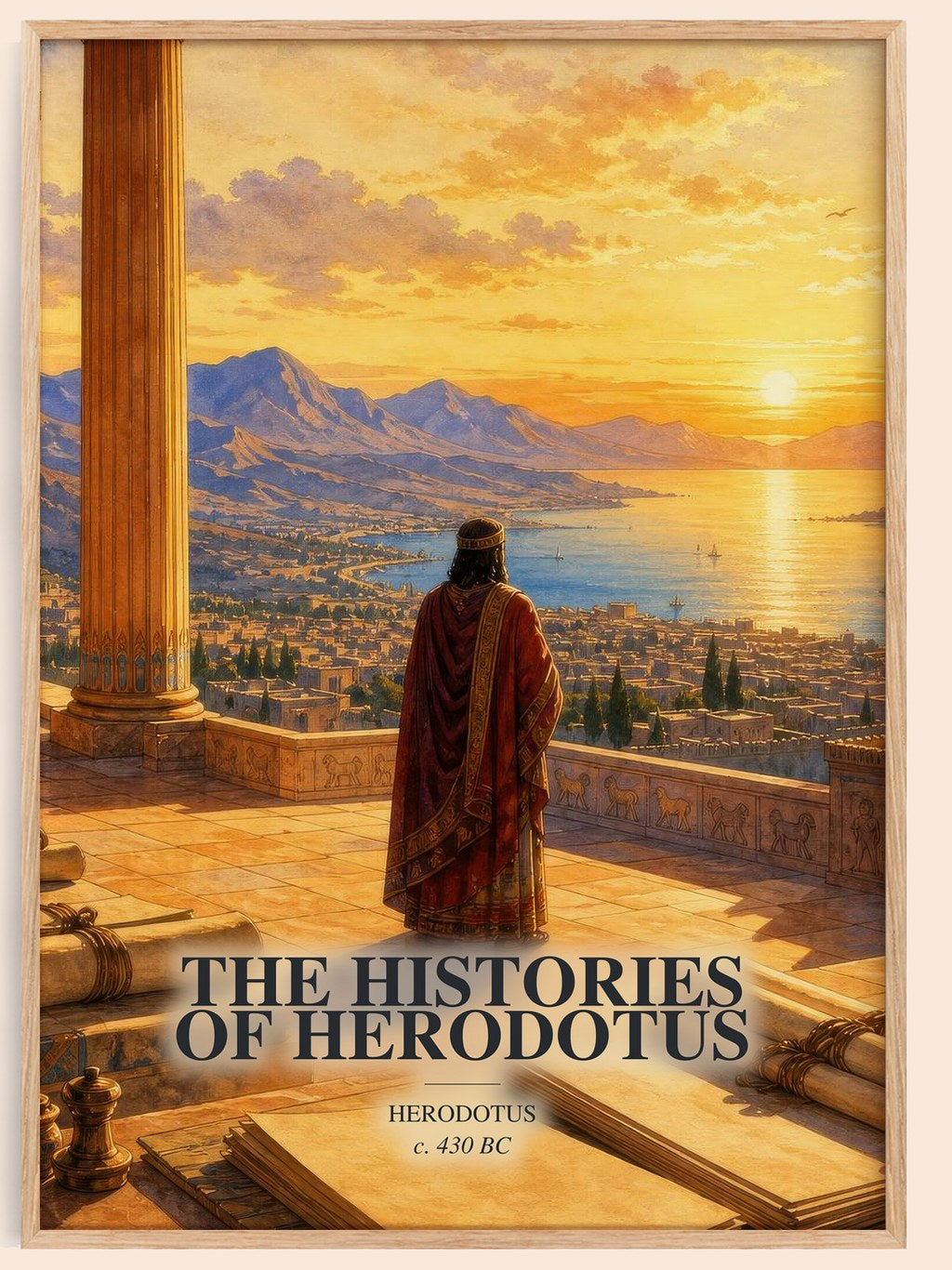 The Histories of Herodotus watercolour book poster by Herodotus – framed literary art print