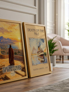 The Histories of Herodotus watercolour print framed by window – literary home decor