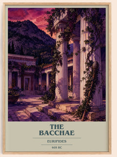 The Bacchae book cover book poster by Euripides – framed literary art print