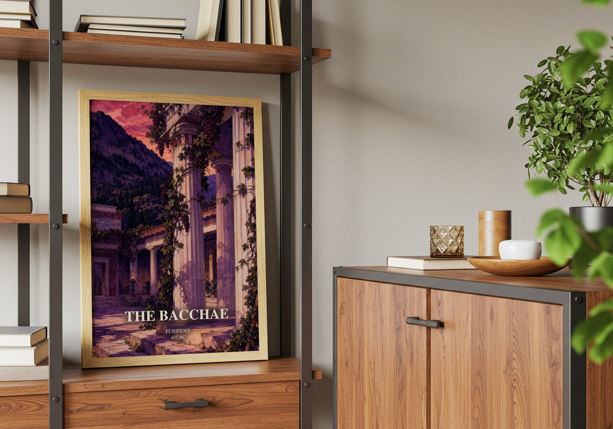 The Bacchae book watercolour illustration paper finish options – matte satin gloss