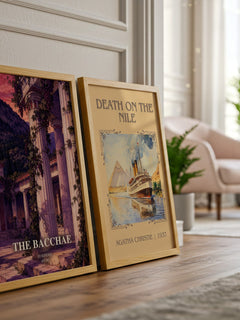The Bacchae watercolour print framed by window – literary home decor