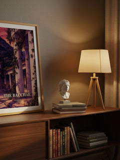 The Bacchae watercolour print on bookshelf – Euripides fan gift