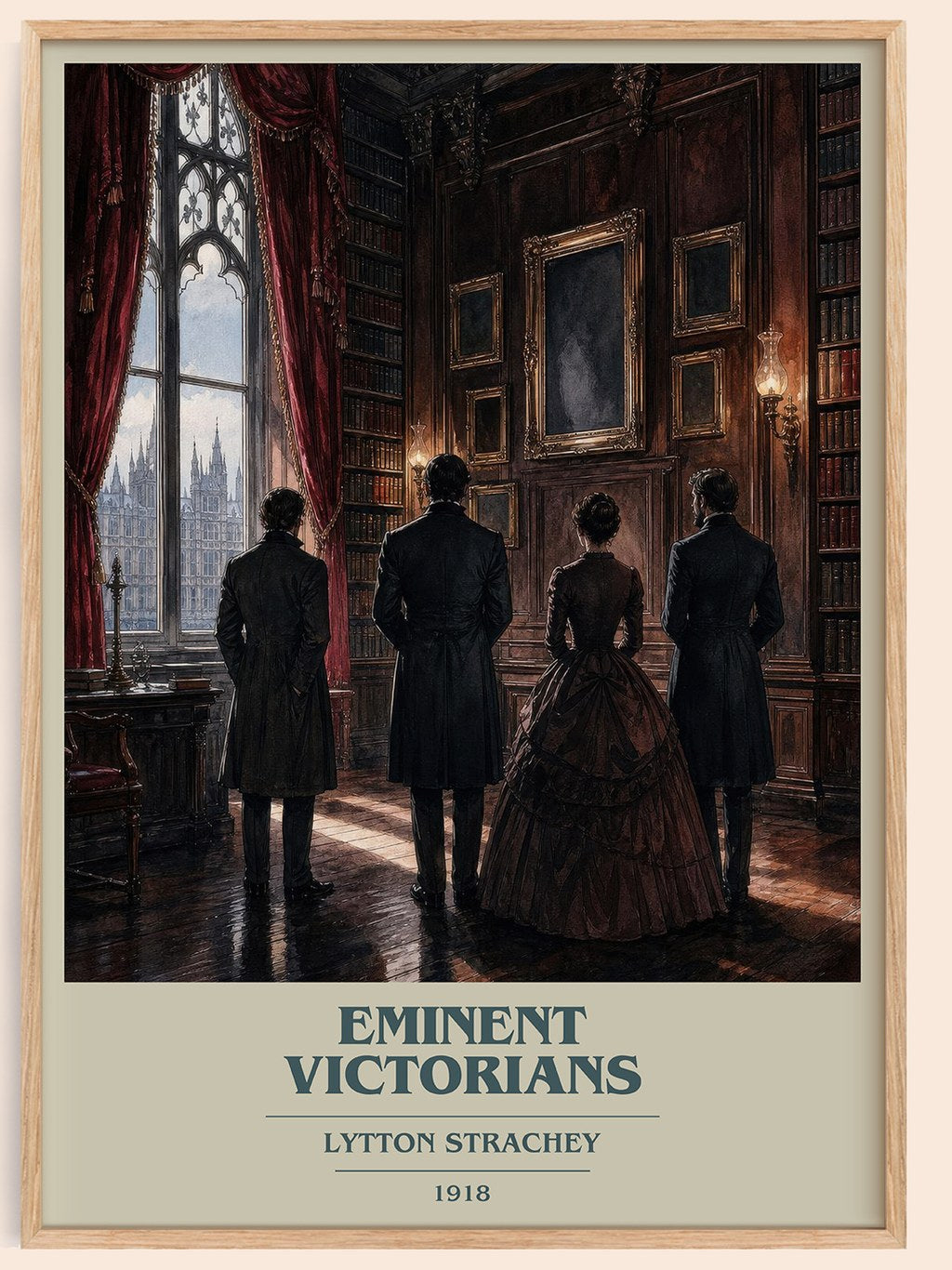 Eminent Victorians book cover book poster by Lytton Strachey – framed literary art print