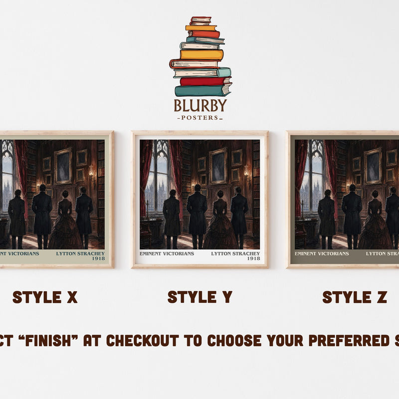 Eminent Victorians literary print in frame leaning in hallway – non fiction wall art