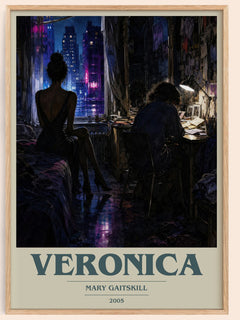 Veronica book cover book poster by Mary Gaitskill – framed literary art print