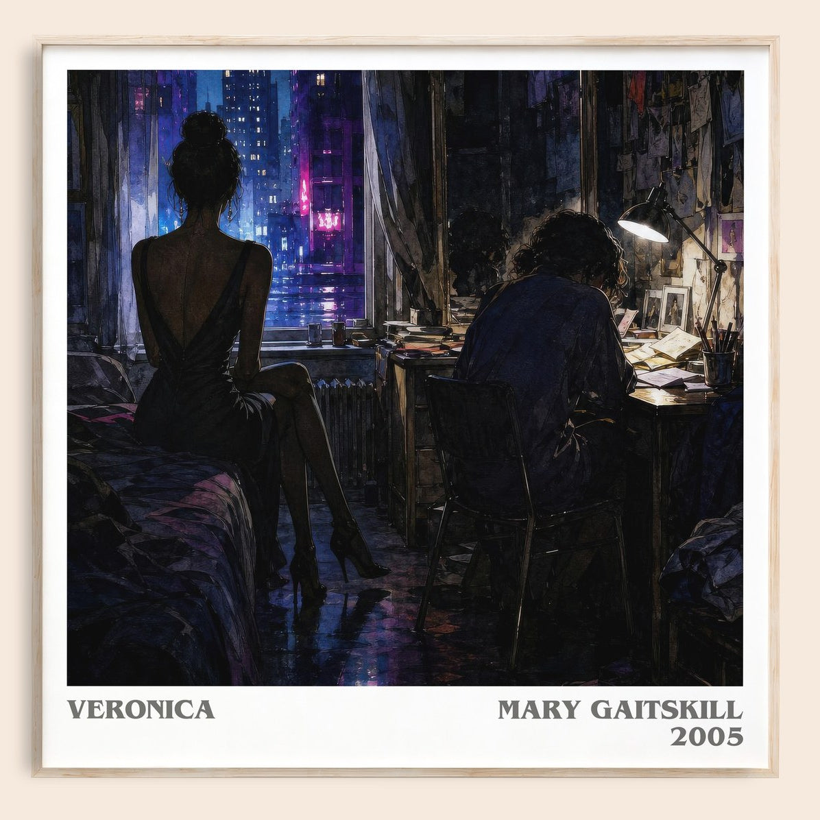 Veronica literary book poster by Mary Gaitskill – framed literary art print
