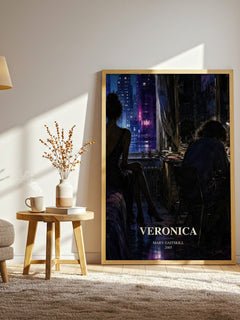 Veronica watercolour print in frame leaning in hallway – literary fiction wall art