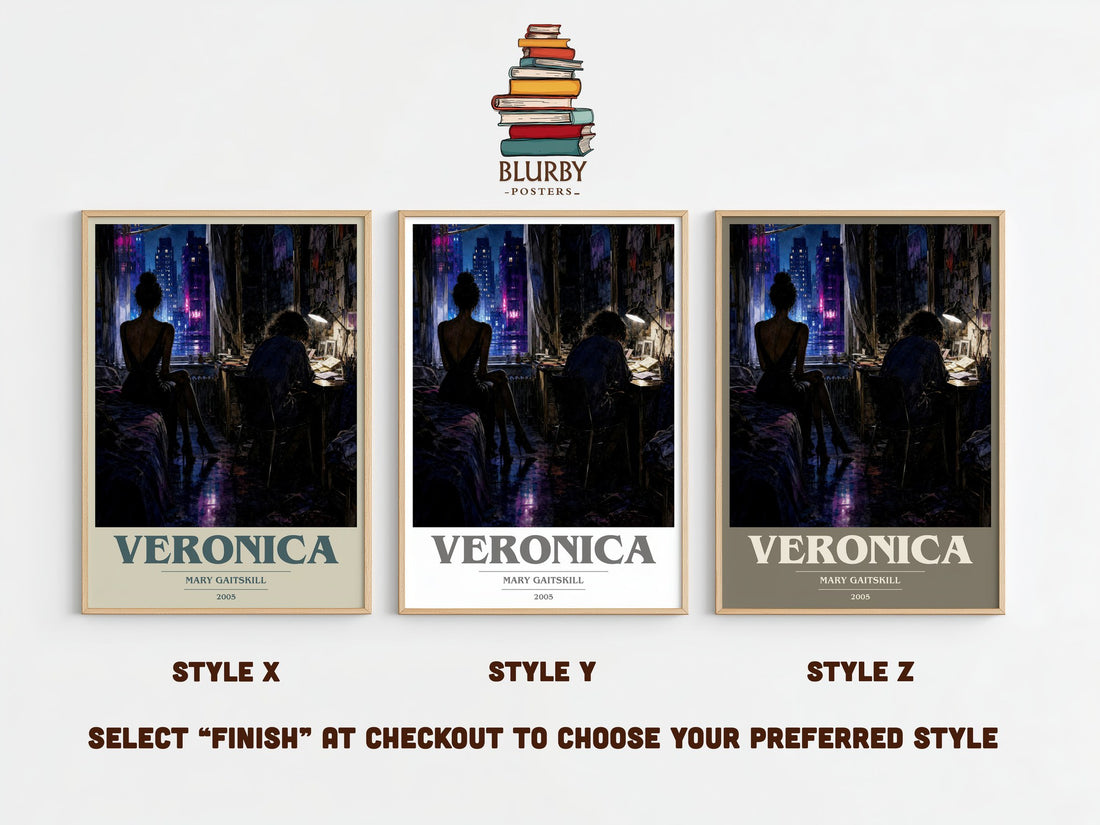 Veronica book cover print framed by window – literary home decor