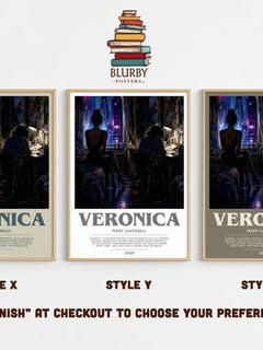 Veronica bookish print framed by window – literary home decor