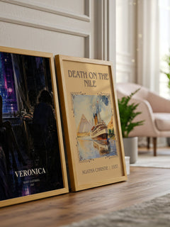 Veronica watercolour print framed by window – literary home decor