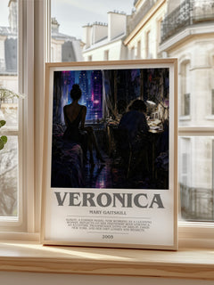Veronica bookish print in frame leaning in hallway – literary fiction wall art