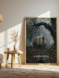 Germania watercolour print in frame leaning in hallway – non fiction wall art
