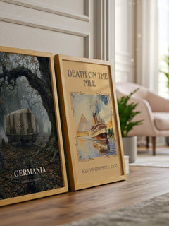 Germania watercolour print framed by window – literary home decor