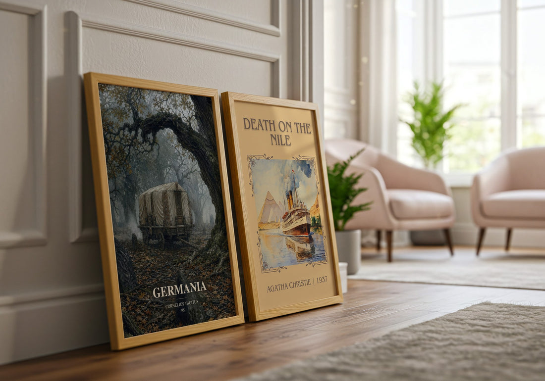 Germania watercolour print framed by window – literary home decor