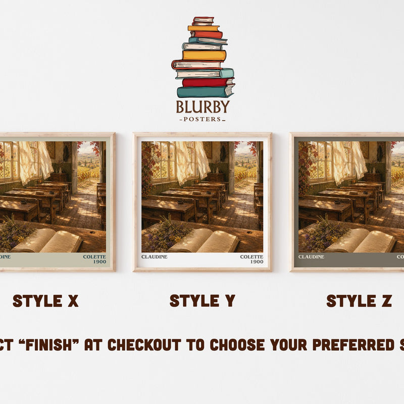 Claudine literary print in frame leaning in hallway – coming of age wall art