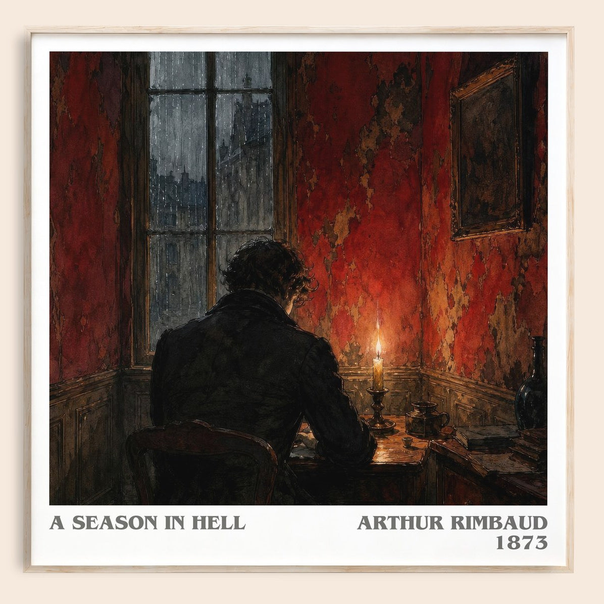 A Season in Hell literary book poster by Arthur Rimbaud – framed literary art print