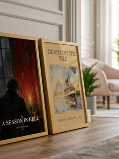A Season in Hell watercolour print framed by window – literary home decor
