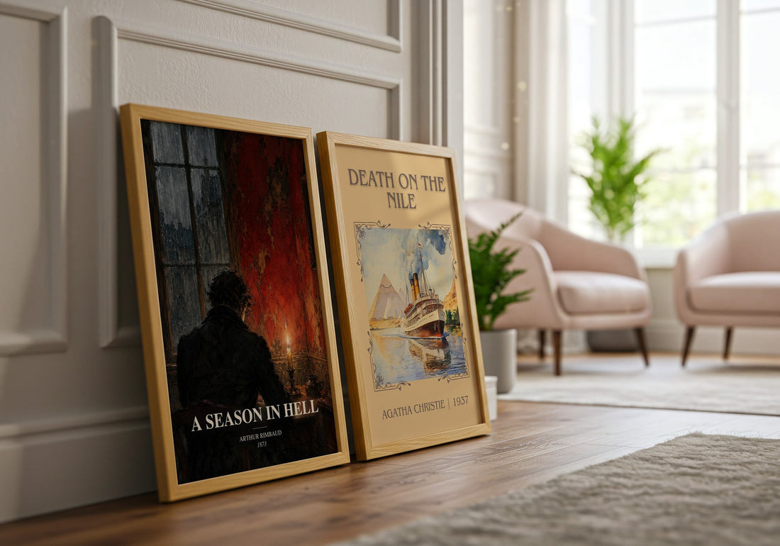 A Season in Hell watercolour print framed by window – literary home decor