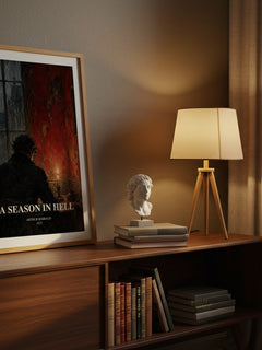 A Season in Hell watercolour print on bookshelf – Arthur Rimbaud fan gift