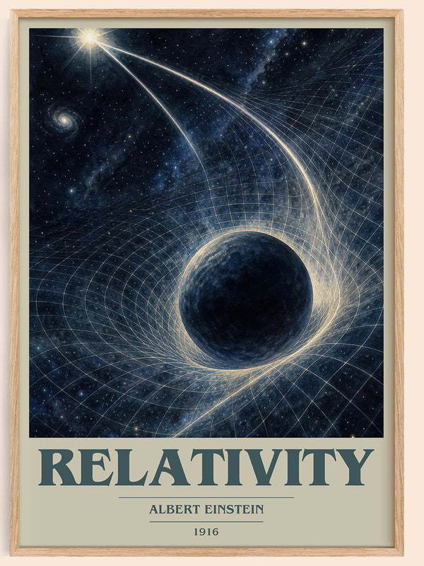 Relativity book cover book poster by Albert Einstein – framed literary art print
