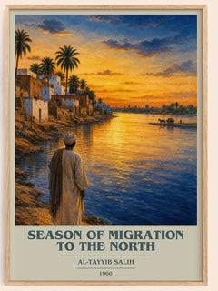 Season of Migration to the North book cover book poster by Al-Tayyib Salih – framed literary art print
