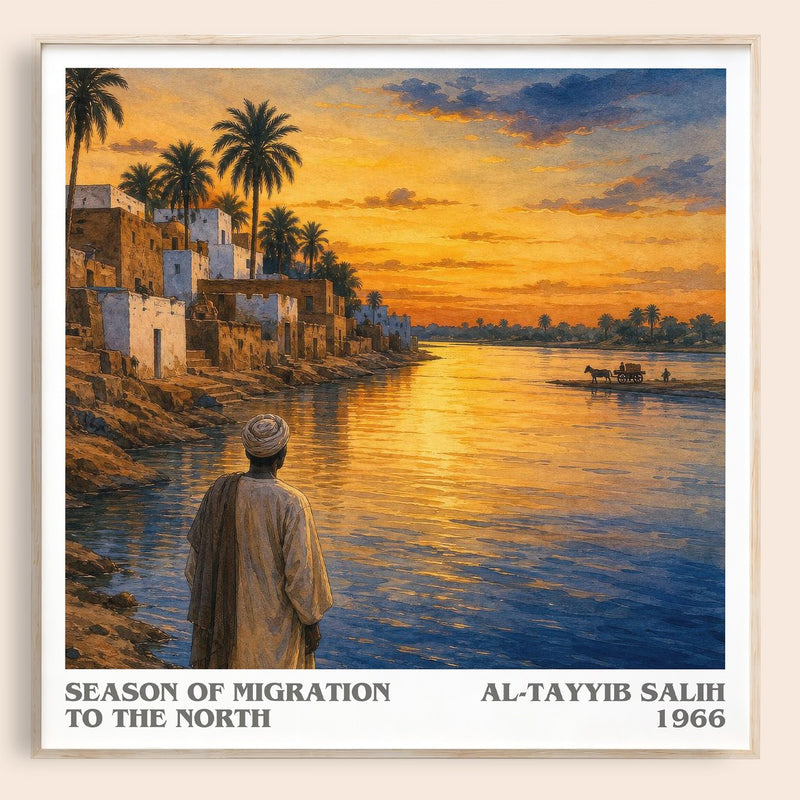 Season of Migration to the North literary book poster by Al-Tayyib Salih – framed literary art print