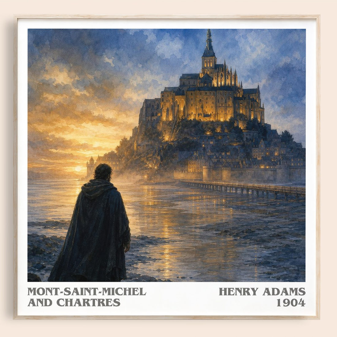 Mont-Saint-Michel and Chartres literary book poster by Henry Adams – framed literary art print