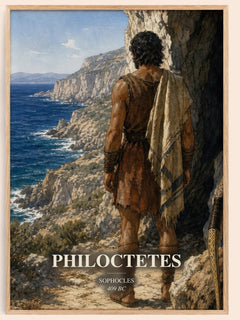 Philoctetes watercolour book poster by Sophocles – framed literary art print