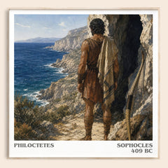 Philoctetes literary book poster by Sophocles – framed literary art print