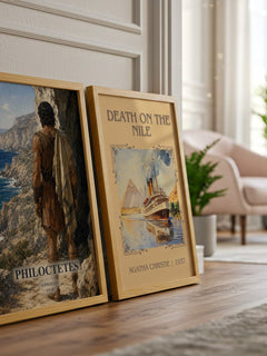 Philoctetes watercolour print framed by window – literary home decor
