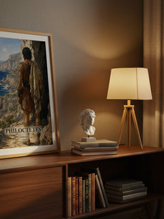 Philoctetes watercolour print on bookshelf – Sophocles fan gift
