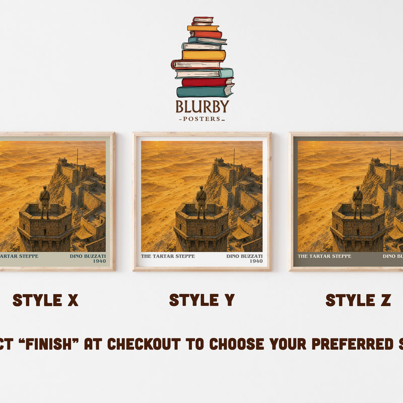 The Tartar Steppe literary print in frame leaning in hallway – literary fiction wall art