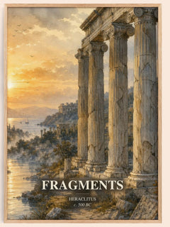 Fragments watercolour book poster by Heraclitus – framed literary art print