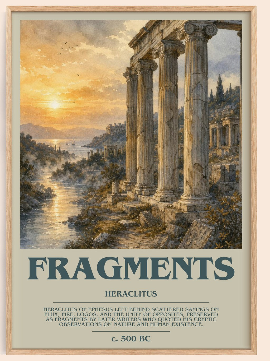 Fragments bookish book poster by Heraclitus – framed literary art print