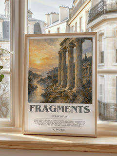Fragments bookish print in frame leaning in hallway – philosophy wall art