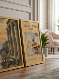 Fragments watercolour print framed by window – literary home decor