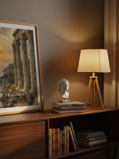 Fragments watercolour print on bookshelf – Heraclitus fan gift