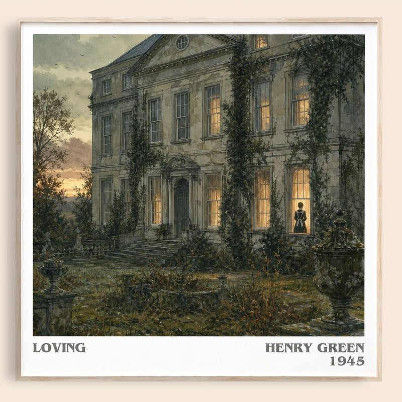 Loving literary book poster by Henry Green – framed literary art print