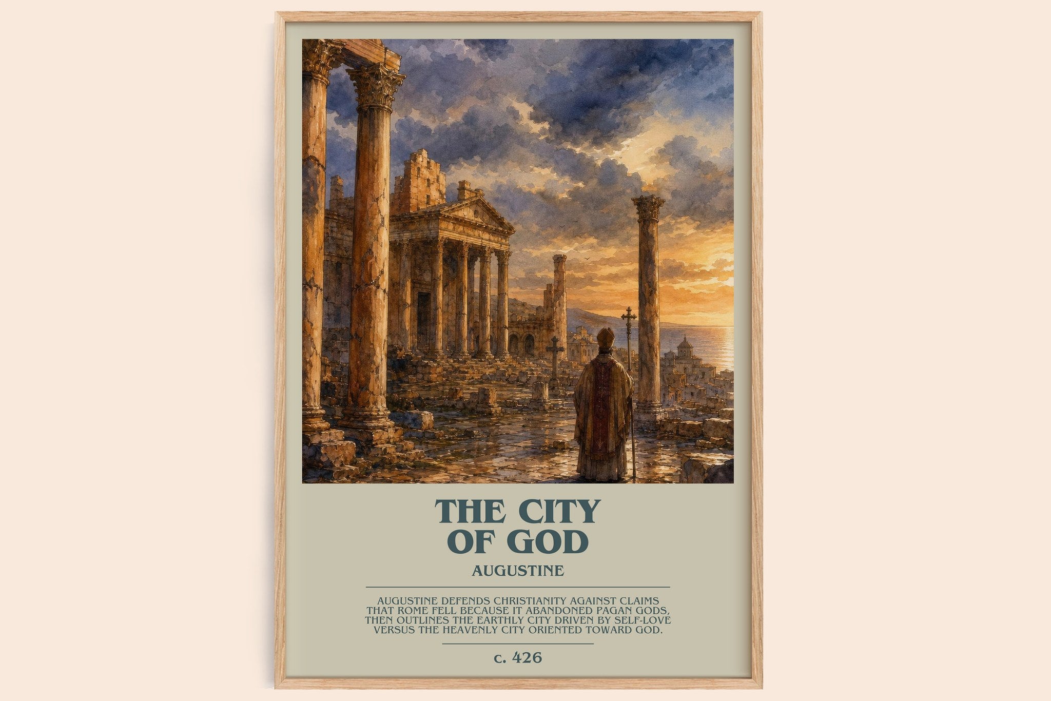 The City of God Bookish Wall Art by Augustine