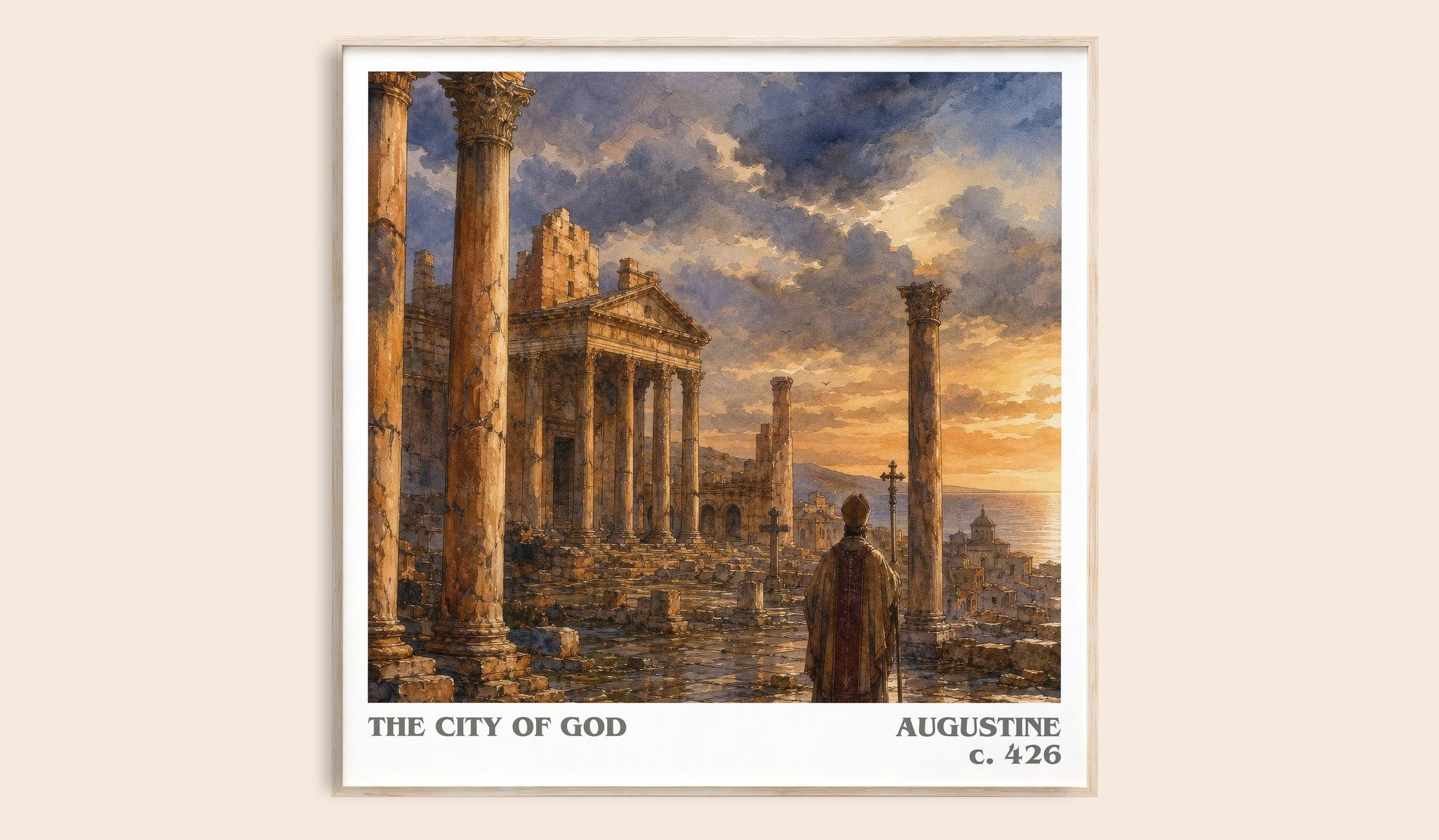 The City of God Literary Art Print by Augustine