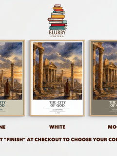 The City of God book cover print framed by window – Stone, White and Mocha side by side – choose your colour