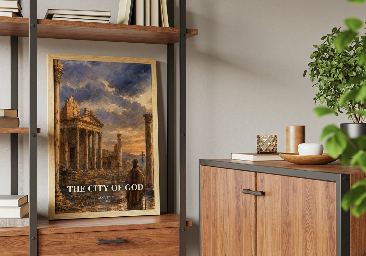 The City of God book watercolour illustration paper finish options – matte satin gloss