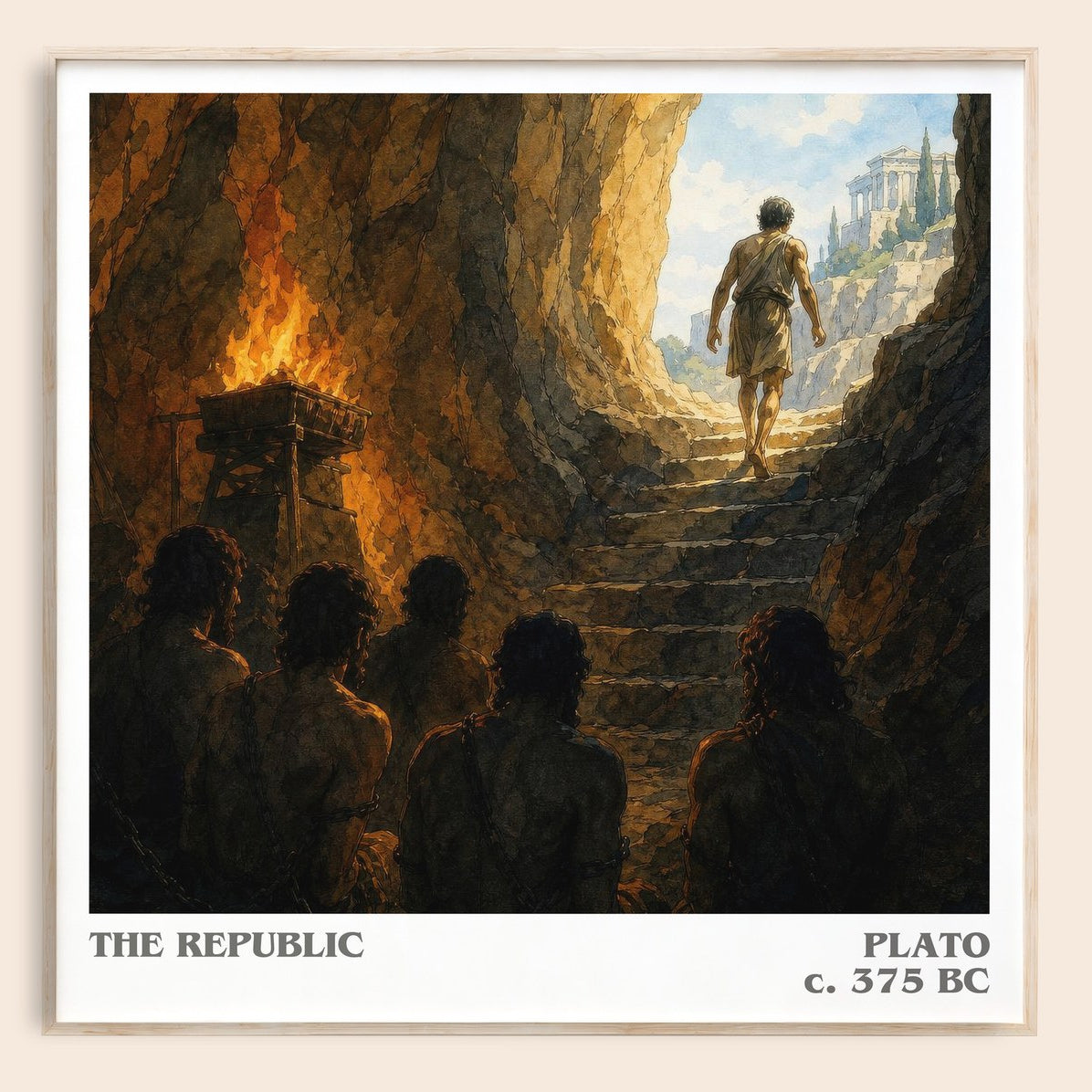 The Republic literary book poster by Plato – framed literary art print